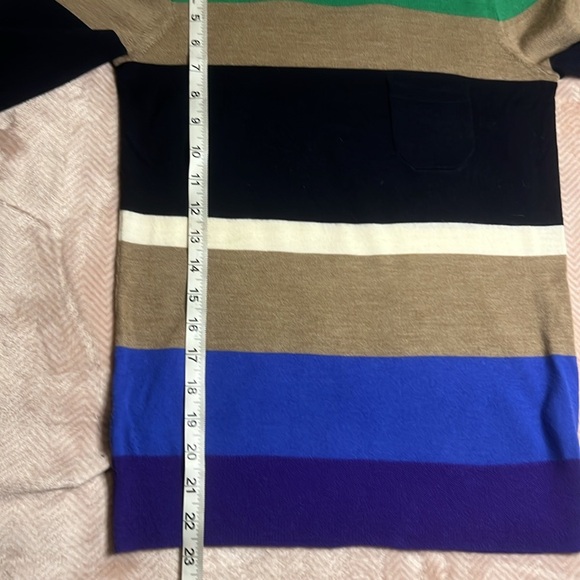 Gorgeous J.Crew 100% Merino Wool 3/4 length sleeve striped crew neck sweater - Picture 6 of 8